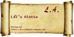 Löv Aletta névjegykártya