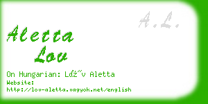 aletta lov business card